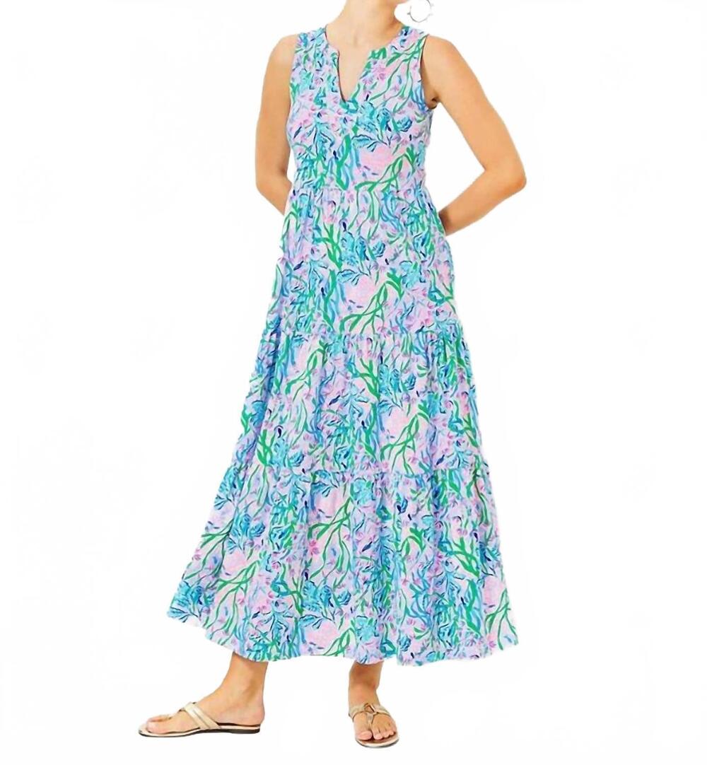 NEW LILLY PULITZER sydnee maxi dress in multi seacret escape